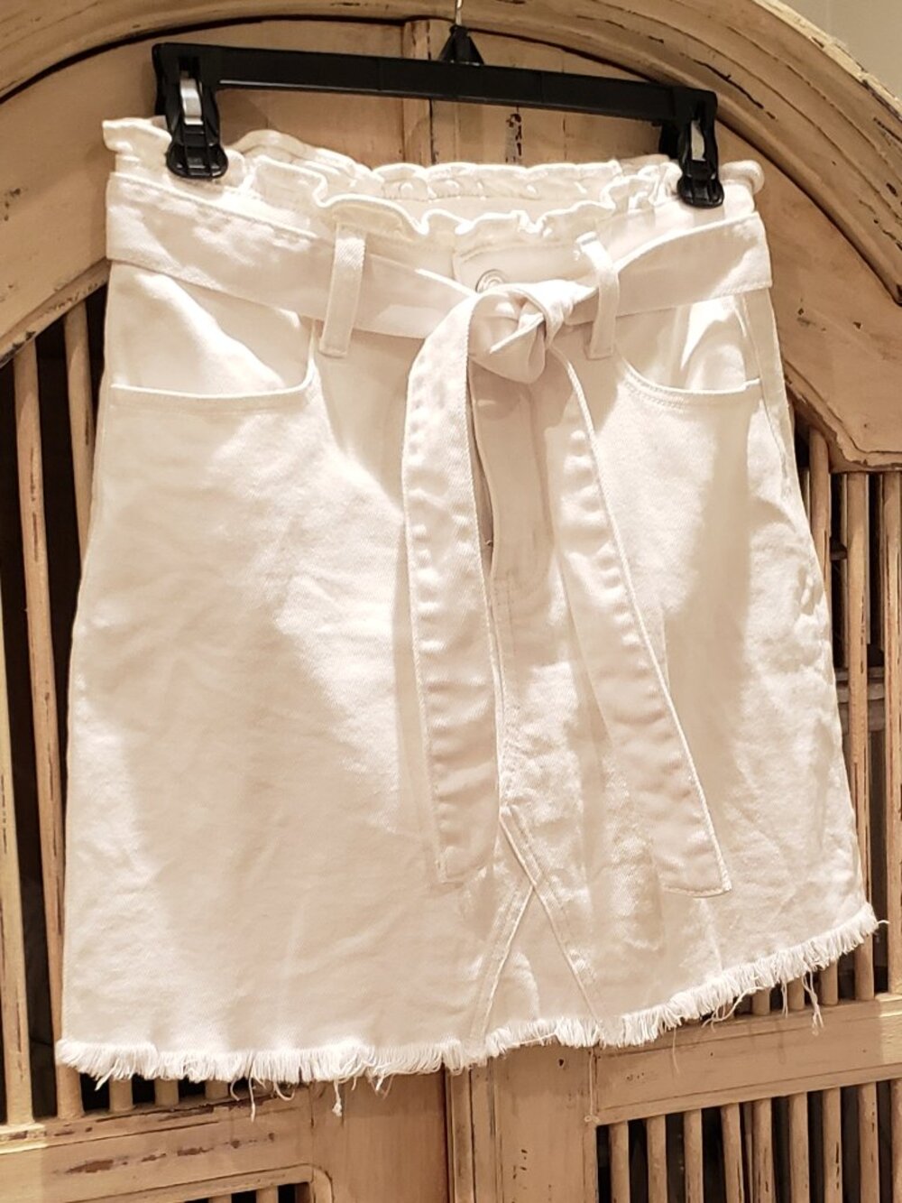 So Goods for Life High Waist White Denim Mini Skirt Size 9